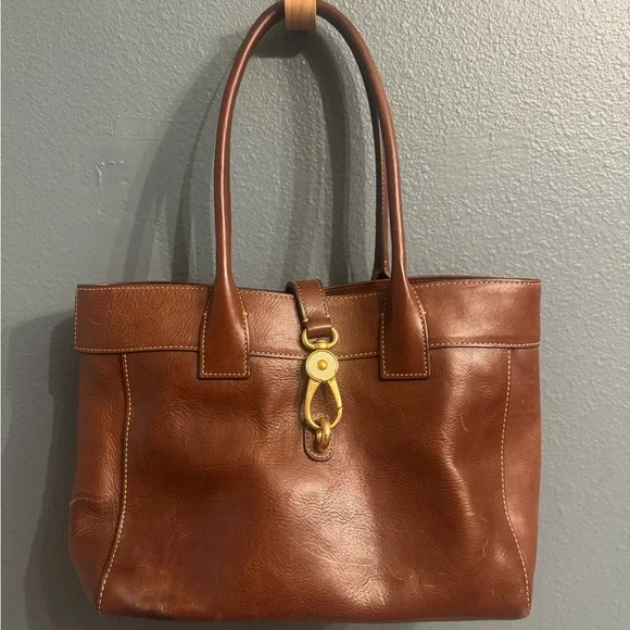 Dooney & Bourke Brown Leather Shoulder Bag - Picture 2 of 6